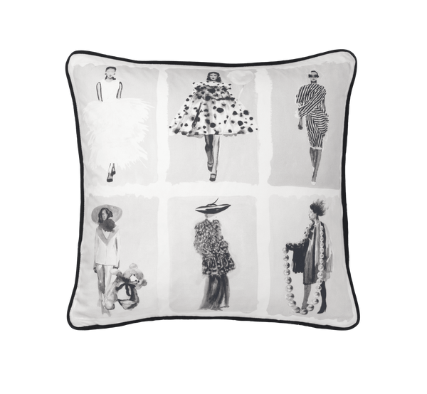 Couture Carousel Cushion Monochrome