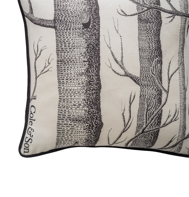 Woods Linen Union Cushion with Velvet Piping